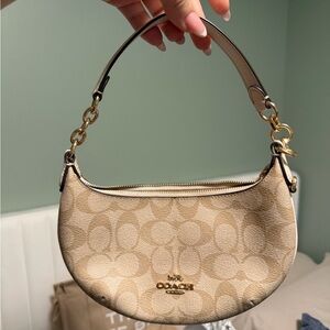 Coach Beige and Gold Shoulder Bag